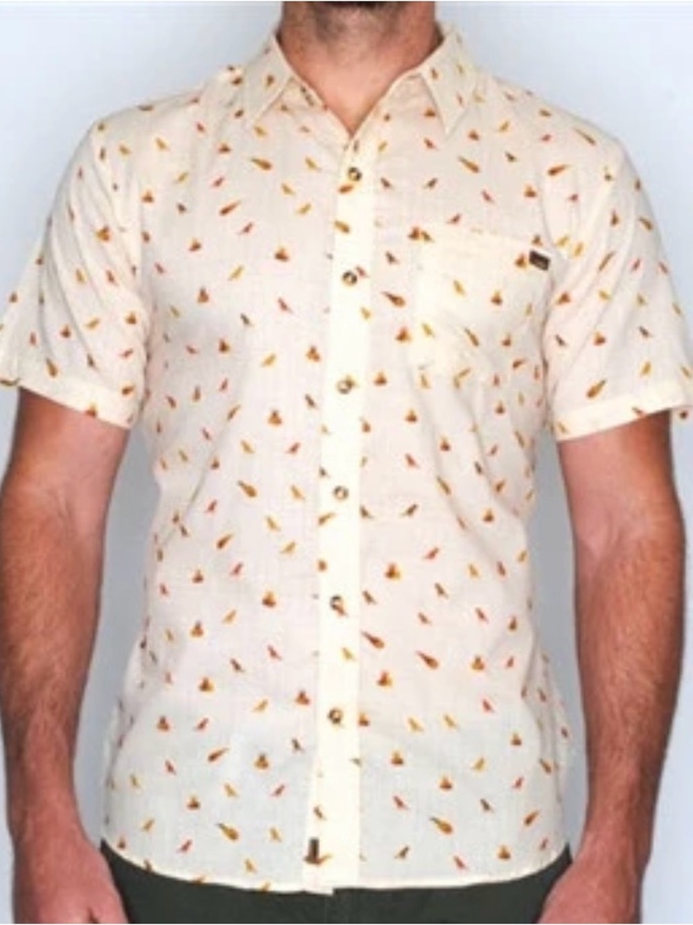 Toddland Men's Fossil Fuel Short-Sleeve Button-Up Shirt Size Large New